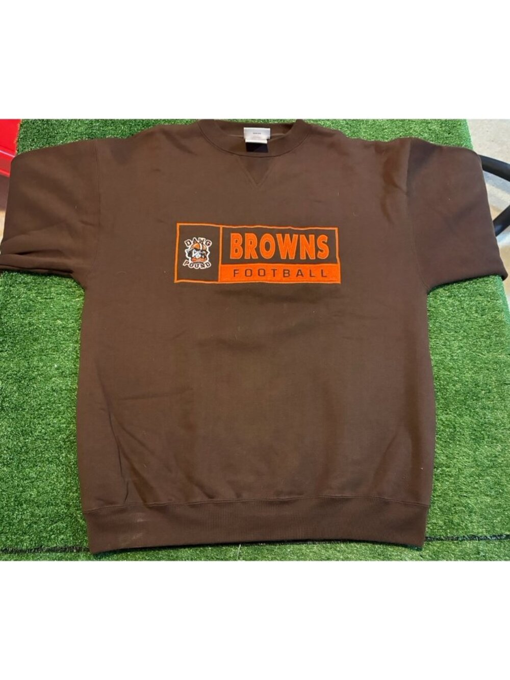 Vintage Cleveland Browns sweatshirt mens large brown orange puma crewneck thick - Picture 2 of 13